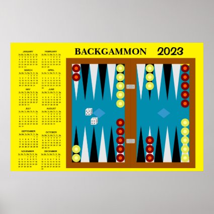 Backgammon Board 2023 Calendar Poster