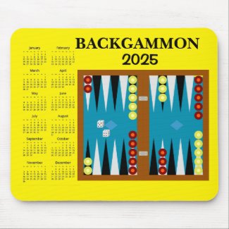 Backgammon Board 2025 Calendar  MousePad