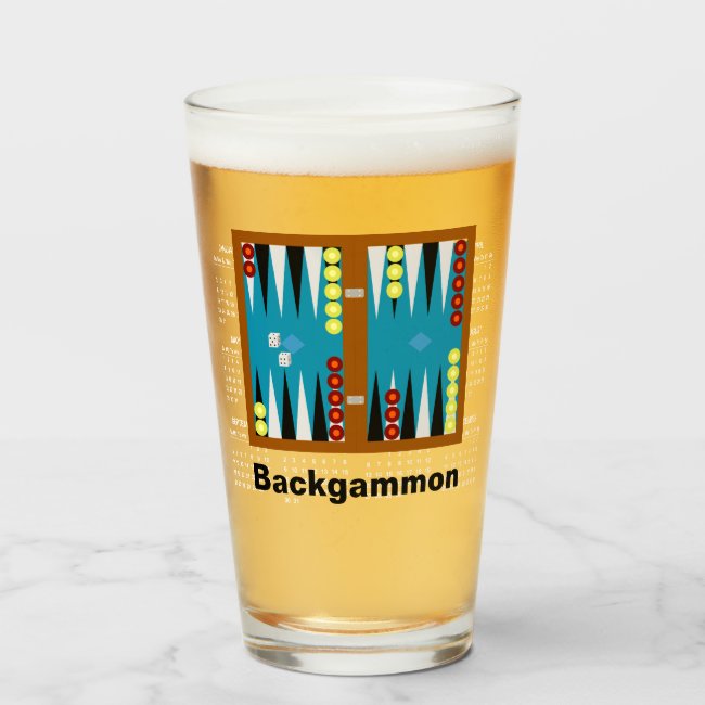 Backgammon Board Glass Tumbler