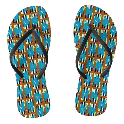 Backgammon Board Pattern Flip Flops