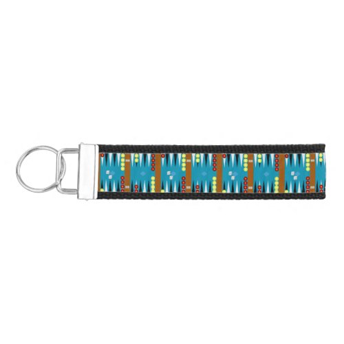 Backgammon Board Pattern Wrist Keychain