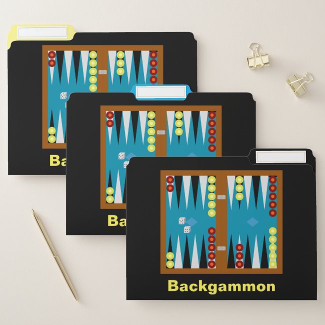 Backgammon Board Set of File Folders