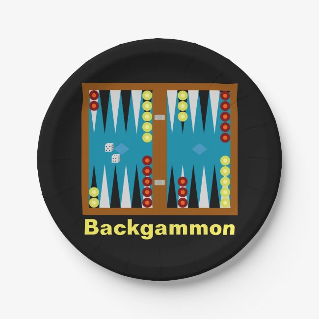 Backgammon Board Set of Paper Plates