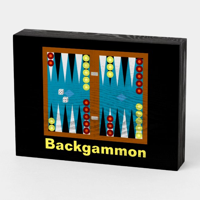 Backgammon Board Wood Box Sign