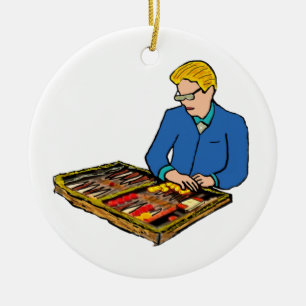 Backgammon Ceramic Ornament