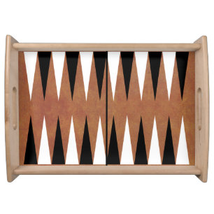 Backgammon Faux Leather Board Game Template Serving Tray