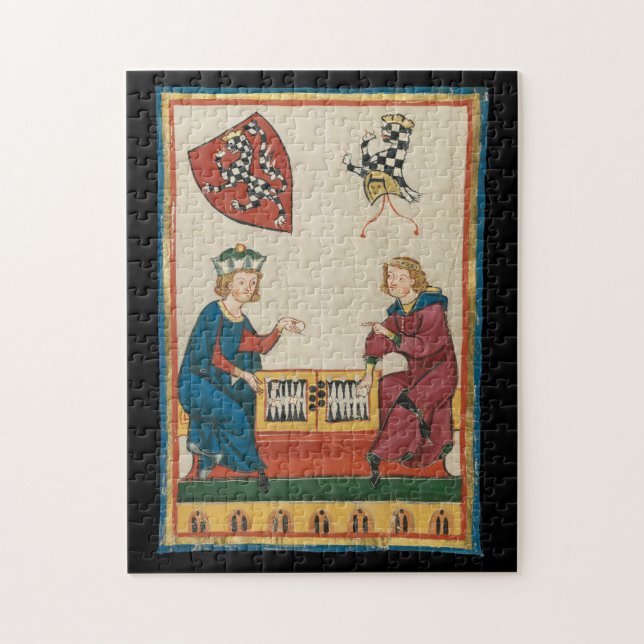 Backgammon Game, 14th Century Medieval Art Jigsaw Puzzle (Vertical)