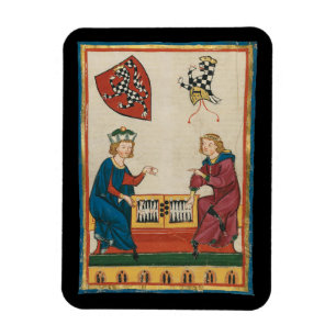 Backgammon Game, 14th Century Medieval Art Magnet