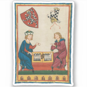 Backgammon Game, 14th Century Medieval Art Sticker