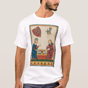 Backgammon Game, 14th Century Medieval Art T-Shirt