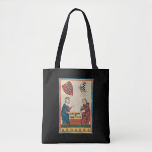 Backgammon Game, 14th Century Medieval Art Tote Bag