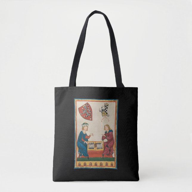 Backgammon Game, 14th Century Medieval Art Tote Bag (Front)