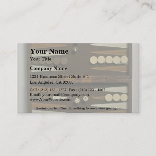 Backgammon game board business card templates