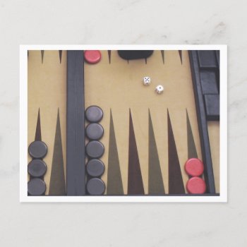 Backgammon Game Board Photo Red And Black Postcard by SayWhatYouLike at Zazzle