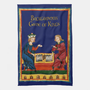 Backgammon Game of Kings Kitchen Towel