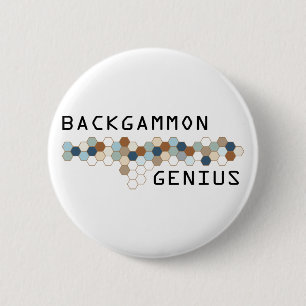 Backgammon Genius Pinback Button