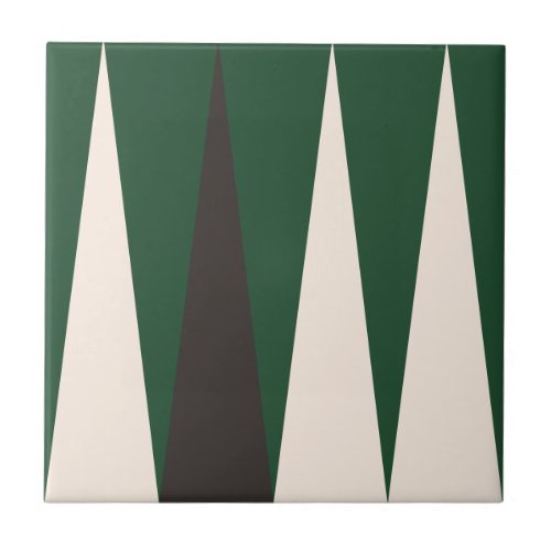 Backgammon Geometric Pattern Green Tile