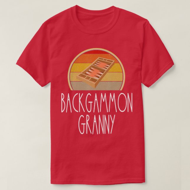 Backgammon Granny Grandma Boardgame Board Game Lov T-Shirt (Design Front)