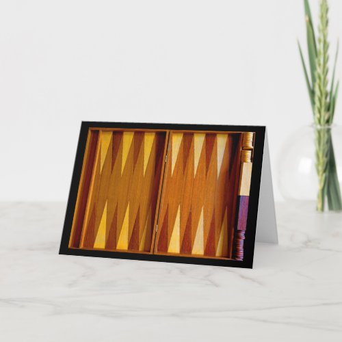 Backgammon Greeting Card Black Background