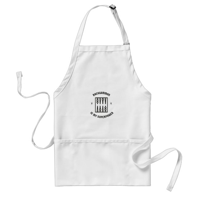 Backgammon is my superpower adult apron (Front)