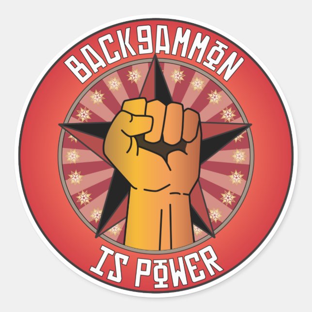 Backgammon Is Power Classic Round Sticker (Front)