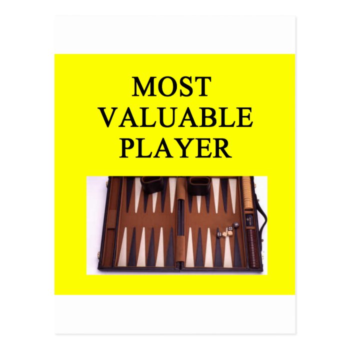 BACKGAMMON most valuable player Postcard
