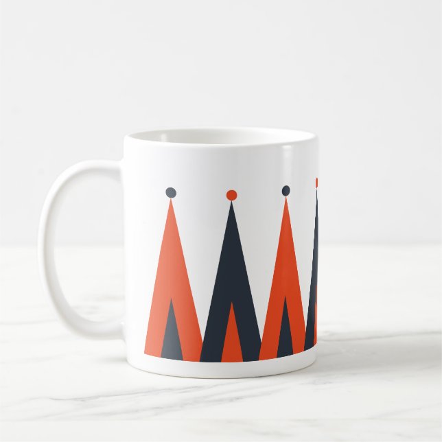 Backgammon Pattern Blue and Red Coffee Mug (Left)