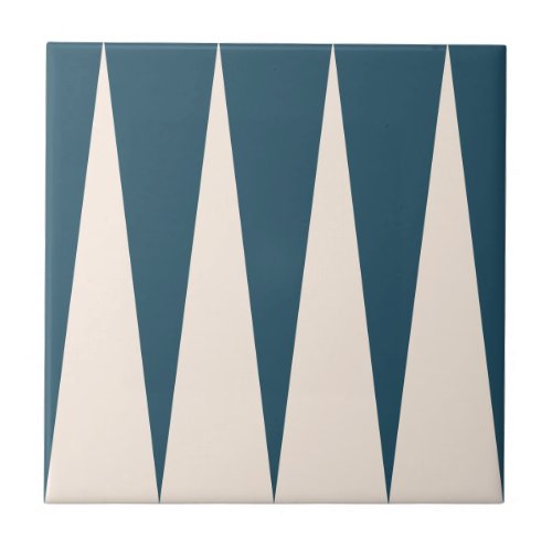 Backgammon Pattern Blue Tile