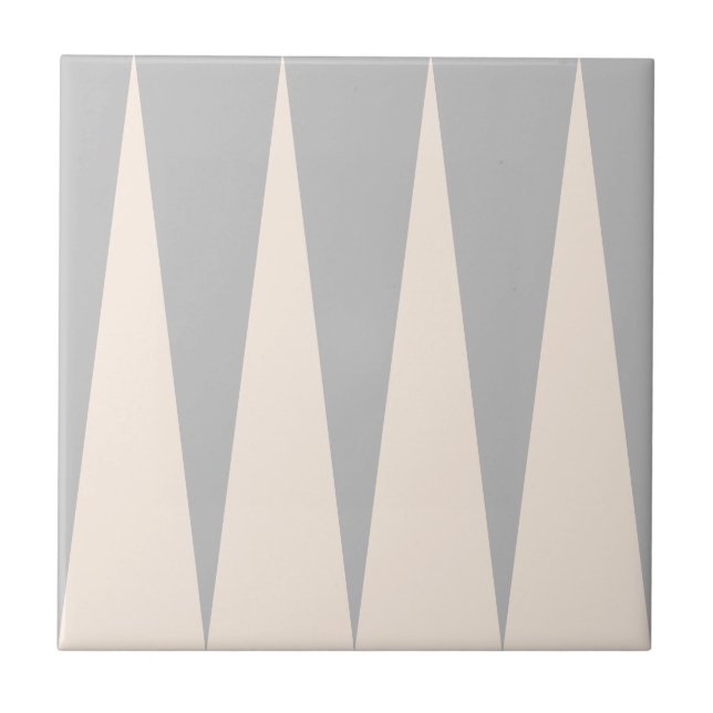 Backgammon Pattern Gray Tile (Front)