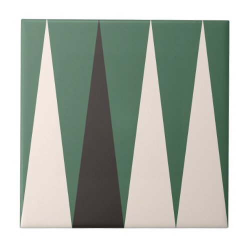 Backgammon Pattern Green Tile