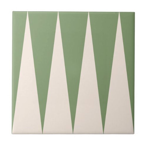 Backgammon Pattern Olive Green Tile