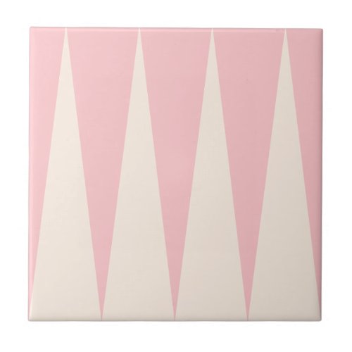 Backgammon Pattern Pink Tile