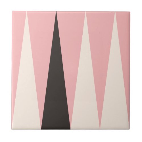 Backgammon Pattern Pink Tile