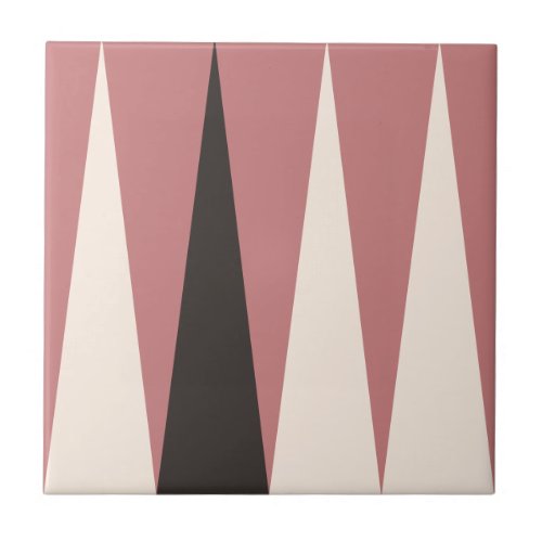 Backgammon Pattern Pink Tile