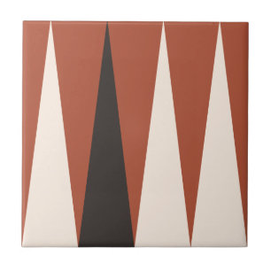 Backgammon Pattern Terracotta Tile