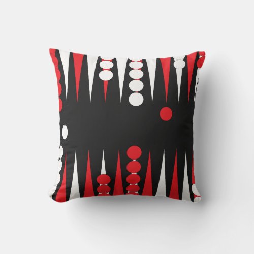 Backgammon Player Board Game Graphic Print Throw Pillow