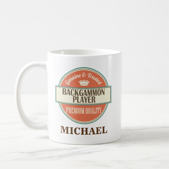 Backgammon Player Personalized Office Mug Gift (Left)