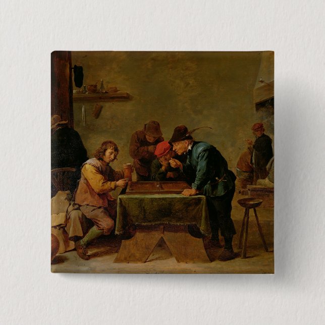 Backgammon Players, c.1640-45 Pinback Button (Front)
