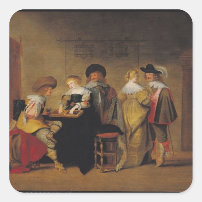 Backgammon Players Square Sticker (Front)
