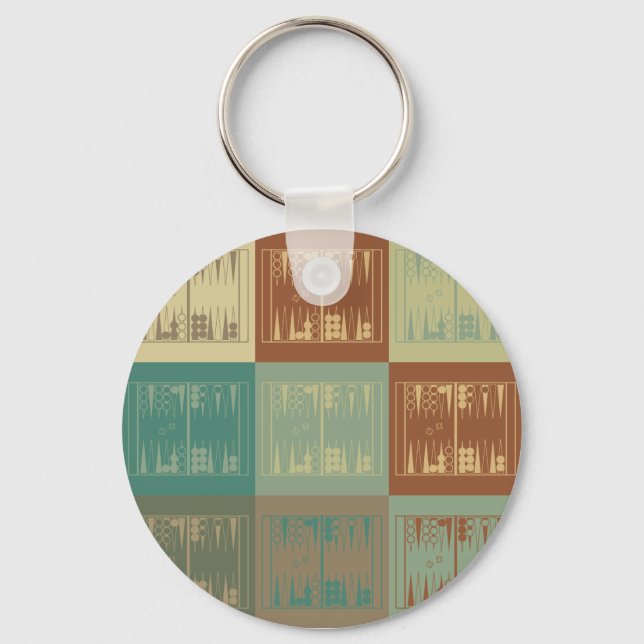 Backgammon Pop Art Keychain (Front)