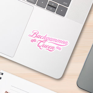 Backgammon Queen Pink Custom-Cut Vinyl Sticker