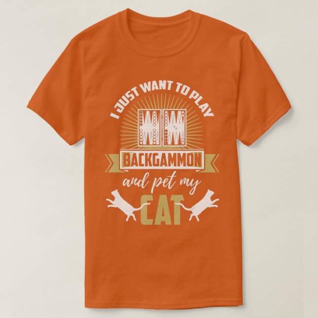 Backgammon Shirt Funny Cat Lover Backgammon Player (Design Front)