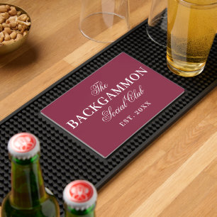 Backgammon Social Club Red Bar Mat