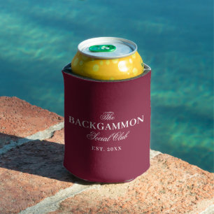 Backgammon Social Club Red Can Cooler