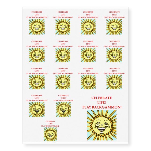 backgammon temporary tattoos (Front)