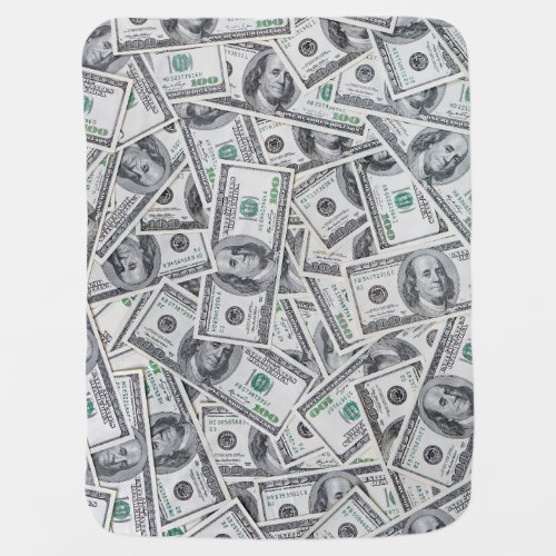 Background 100 Dollar Bills Baby Blanket