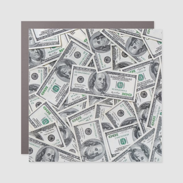 Background 100 Dollar Bills. Car Magnet (Front)