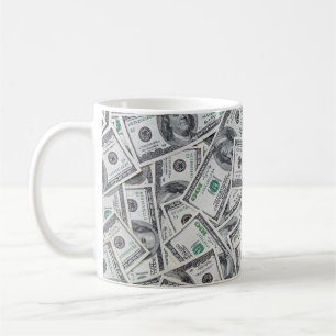 Background 100 Dollar Bills. Coffee Mug
