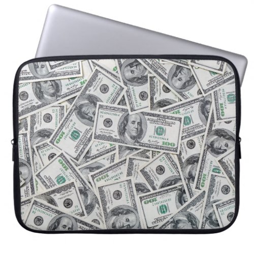 Background 100 Dollar Bills Laptop Sleeve