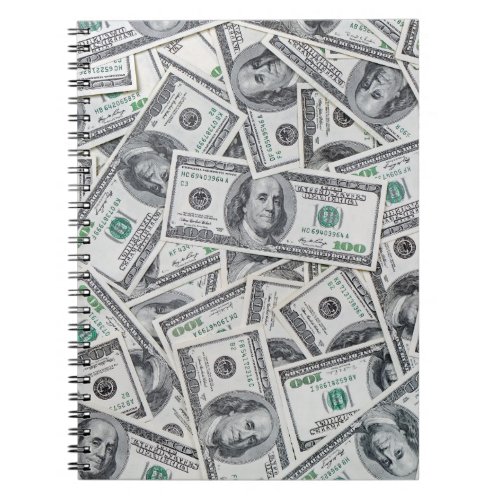 Background 100 Dollar Bills Notebook